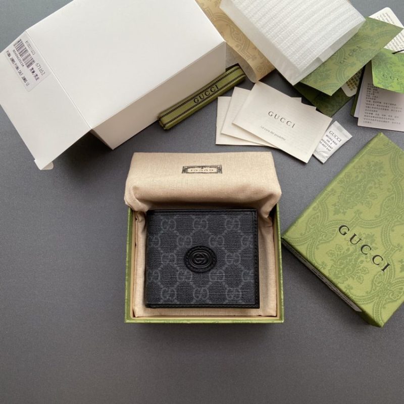Replica Gucci Interlocking Wallet Black