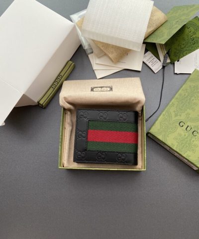 Αντίγραφο Gucci Διπλό G Δίπτυχο Πορτοφόλι από Δέρμα