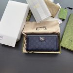 Réplica da carteira Gucci Ophidia com zíper preta