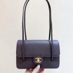 141410_dark-brown_1 Chanel Preppy Coco 26 Bag Dark Brown - chanel preppy coco dupe front view