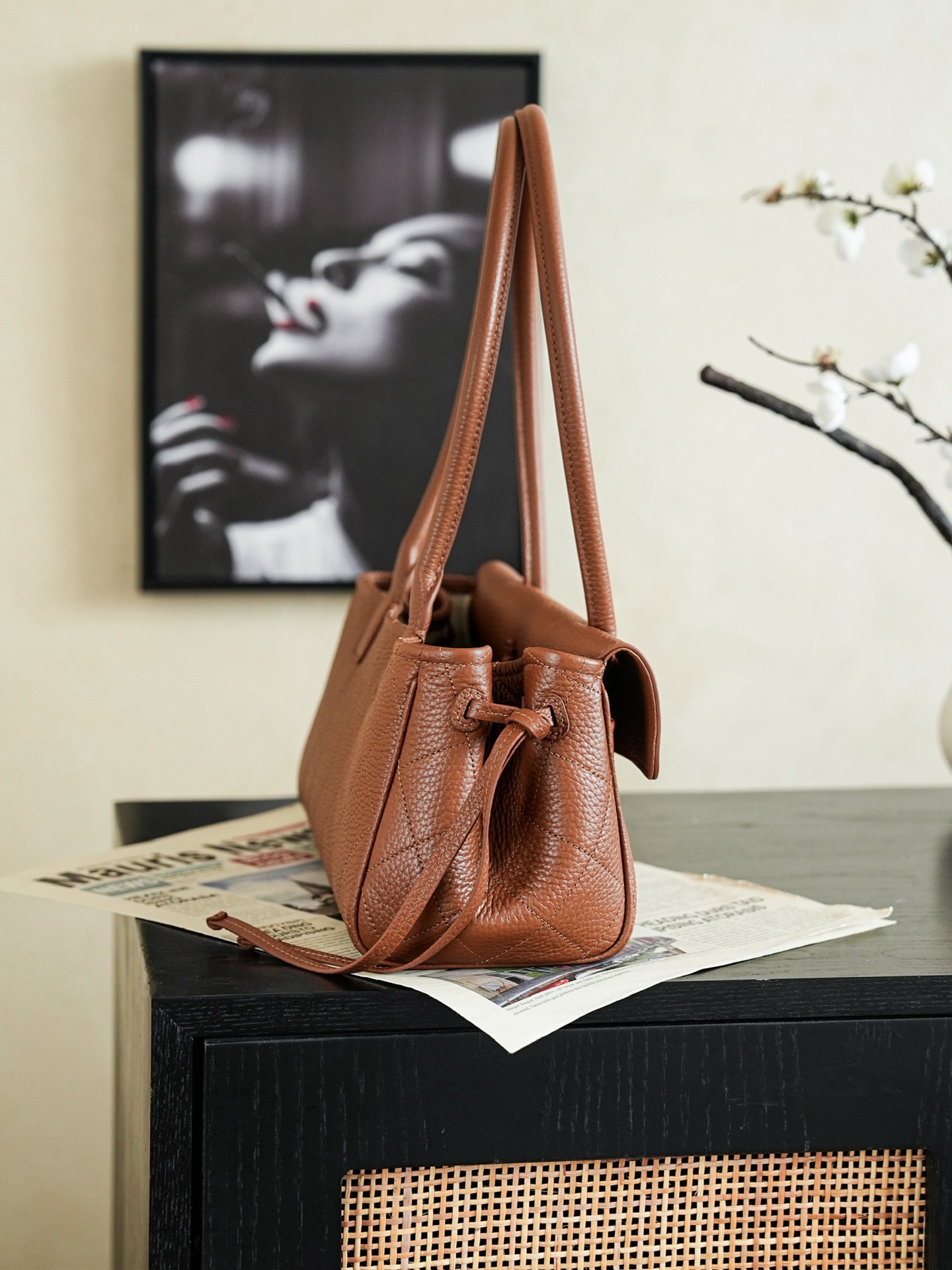 141474_brown_5 Chanel 26S East West Tote Brown - chanel east west tote dupe detail 4