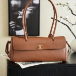 Chanel 26S East West Tote Brown - chanel east west tote dupe detail 6