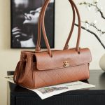 141474_brown_8 Chanel 26S East West Tote Brown - chanel east west tote dupe detail 7