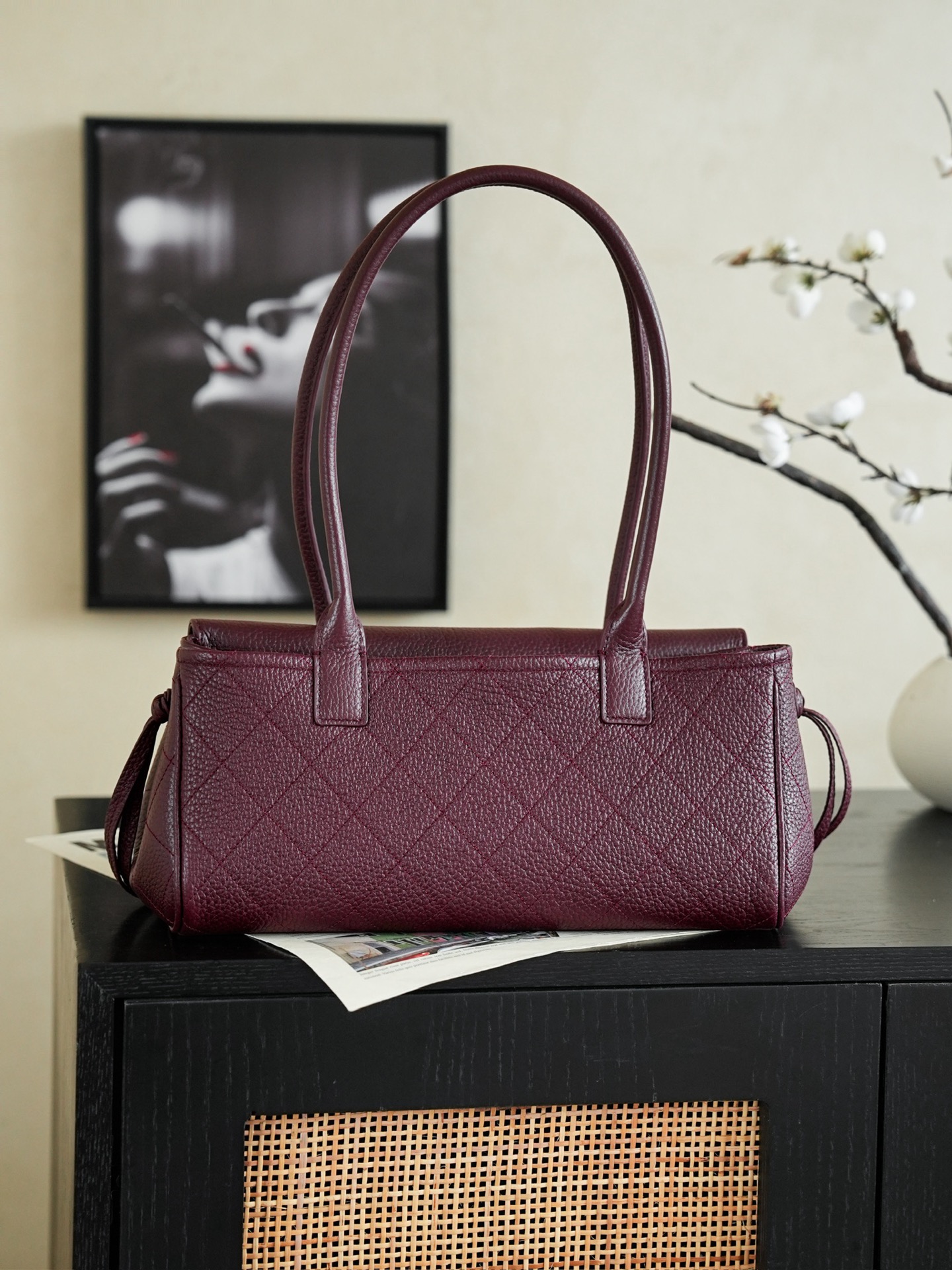Chanel 26S East West Tote Burgundy - chanel tote bag replica detail 5