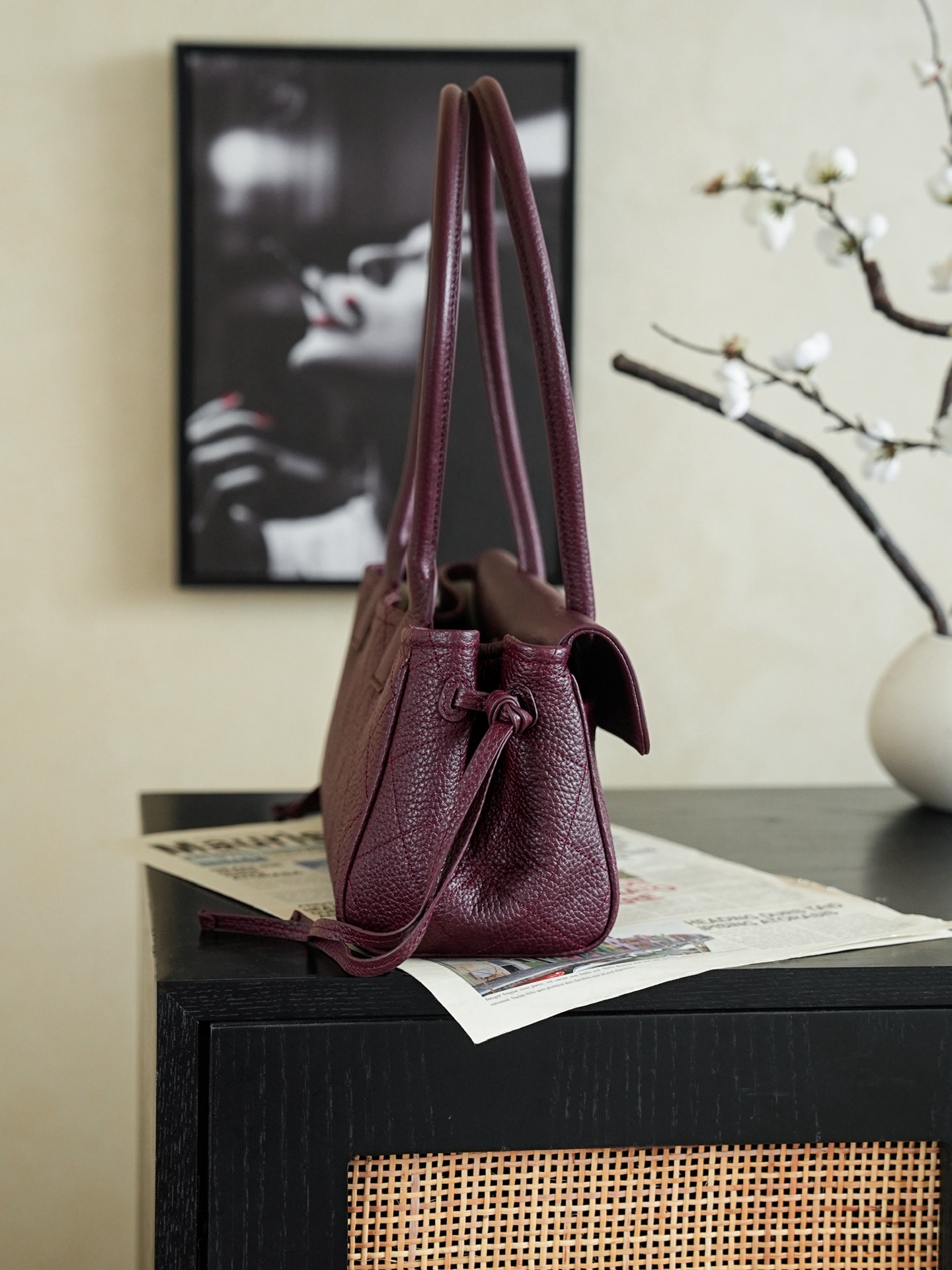 Chanel 26S East West Tote Burgundy - chanel tote bag replica detail 8