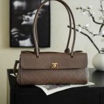 Chanel 26S East West Tote Dark Brown - fake chanel tote detail 6