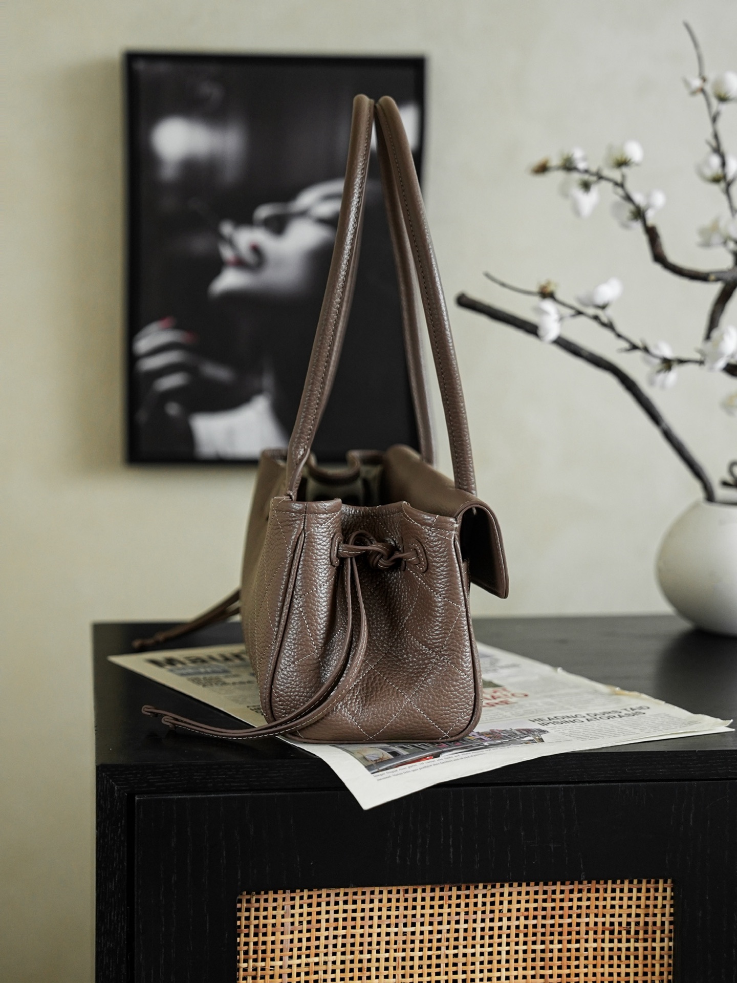141476_dark-brown_8 Chanel 26S East West Tote Dark Brown - fake chanel tote detail 7