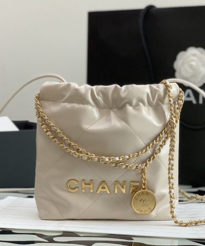 Chanel 22 Mini Bag Beige - chanel 22 mini beige dupe detail 7