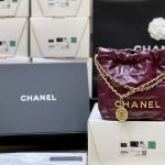 Chanel 22 Mini Bag Burgundy - chanel 22 mini burgundy replica detail 1