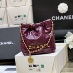 Chanel 22 Mini Bag Burgundy - chanel 22 mini burgundy replica detail 4