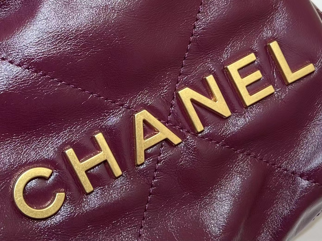 Chanel 22 Mini Bag Burgundy - chanel 22 mini burgundy replica detail 8