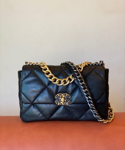 Chanel 19 Flap Bag Black - chanel 19 flap dupe detail 9