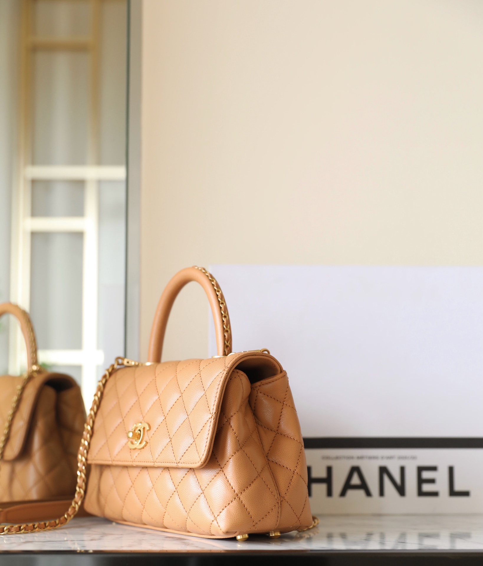 20240628_i1719566837_3044_3.jpg Chanel Coco Top Handle Small Brown - chanel coco handle replica detail 3