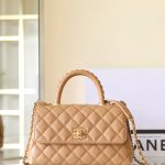 Chanel Coco Top Handle Small Brown - chanel coco handle replica front view