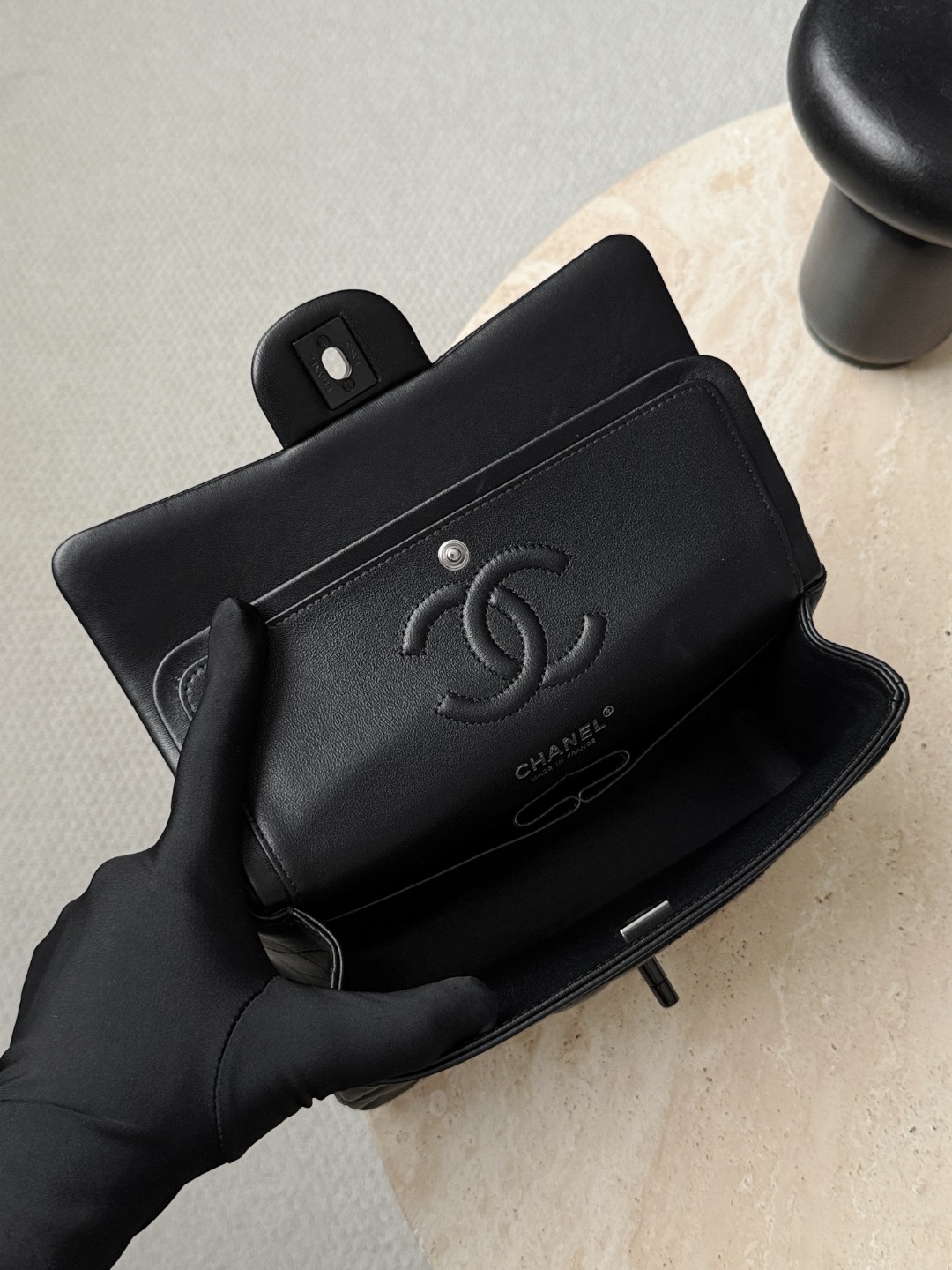 71107_so-black_10 Chanel Small Classic Flap - So Black - chanel so black replica detail 9
