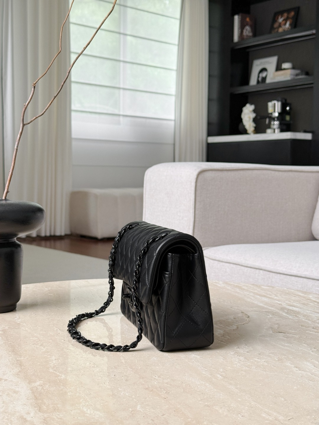 71107_so-black_3 Chanel Small Classic Flap - So Black - chanel so black replica detail 2