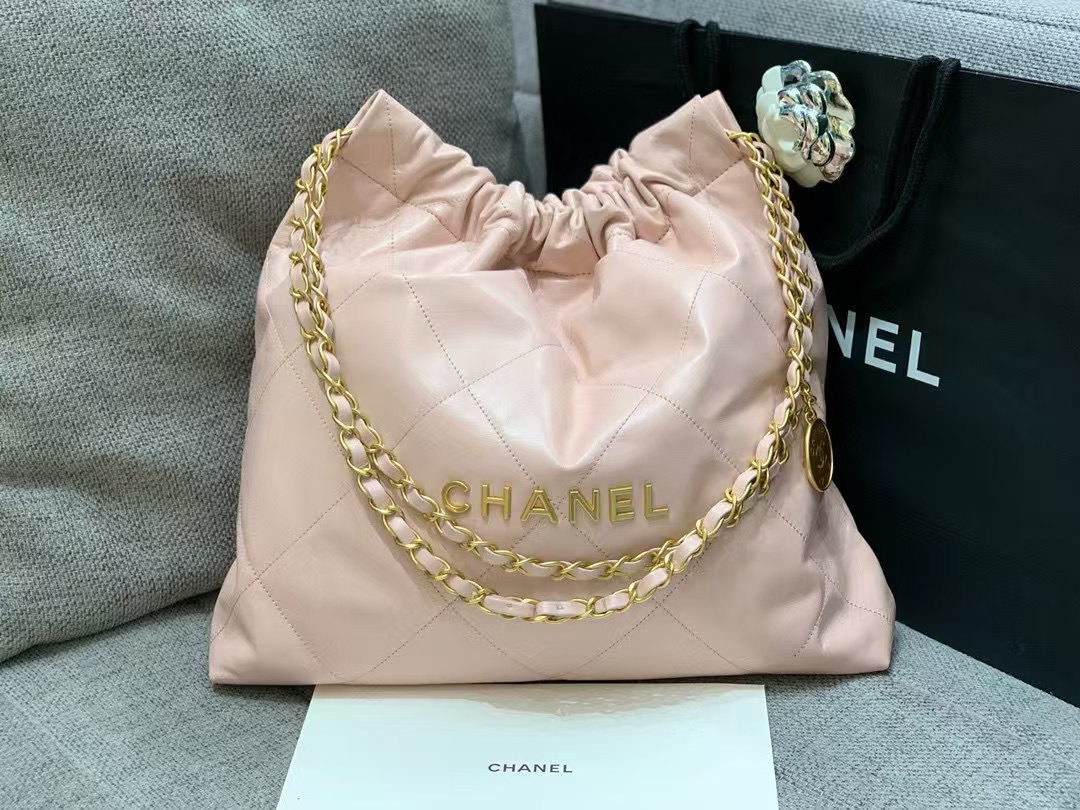 71289_pale_pink_7 Chanel 22 Medium Bag Pale Pink - chanel 22 pink replica detail 6