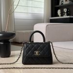 Chanel Coco Top Handle Small Black - chanel coco handle dupe front view