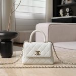 71589_white_5 Chanel Coco Top Handle Small White - chanel mini coco handle dupe detail 4