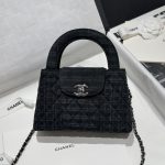 Chanel Kelly Bag Black Woollen - chanel kelly bag black woollen replica front view