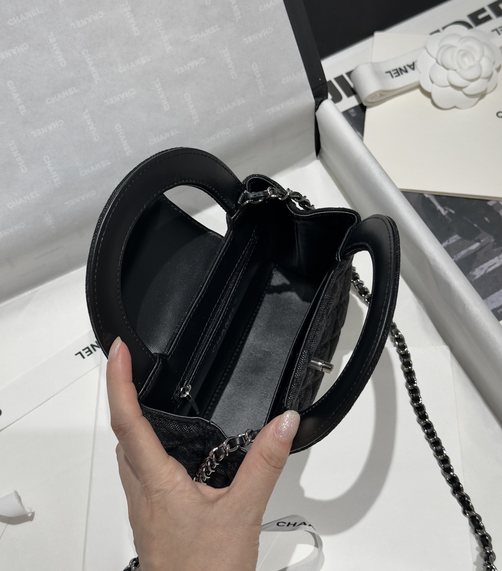 71665_black_canvas_2 Chanel Kelly Bag Black Woollen - chanel kelly bag black woollen replica detail 1