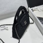 71665_black_canvas_8 Chanel Kelly Bag Black Woollen - chanel kelly bag black woollen replica detail 7