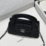 71665_black_canvas_9 Chanel Kelly Bag Black Woollen - chanel kelly bag black woollen replica detail 8