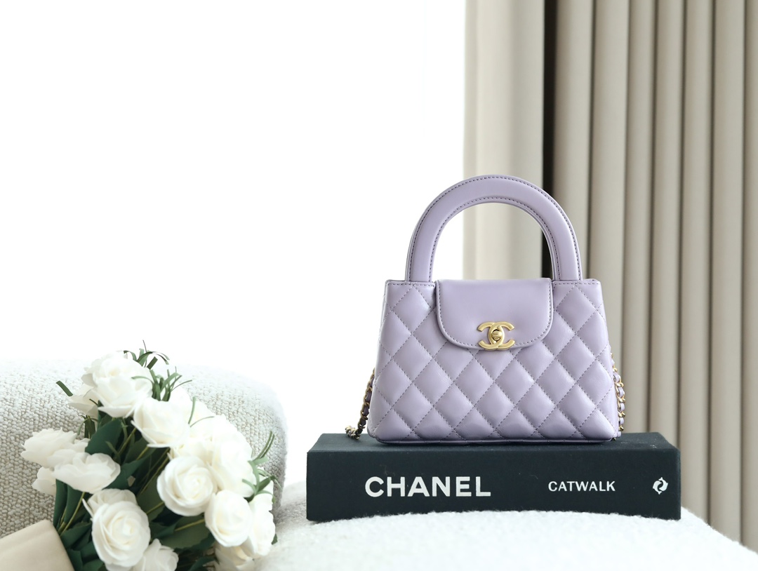 71666_purple_1 Chanel Kelly Bag Light Purple - chanel kelly rose replica front view