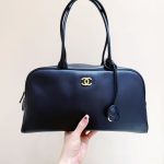 71687_black_1 Chanel Large Bowling Bag Black - chanel bowling bag dupe front view