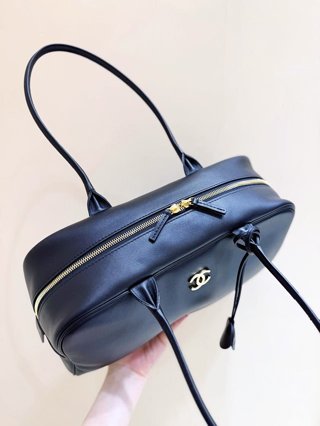 71687_black_2 Chanel Large Bowling Bag Black - chanel bowling bag dupe detail 1