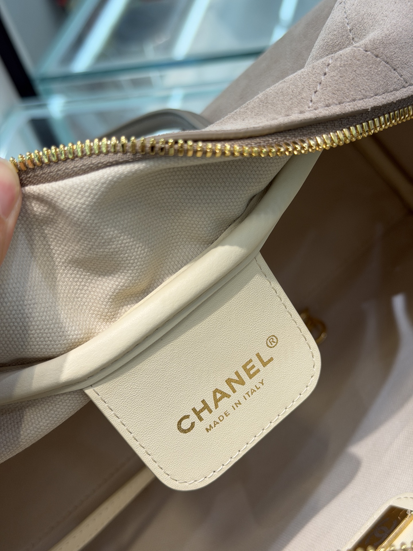 71688_suede_tan_5 Chanel Large Bowling Bag Suede Tan - chanel bowling bag replica detail 4
