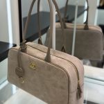 71688_suede_tan_6 Chanel Large Bowling Bag Suede Tan - chanel bowling bag replica detail 5