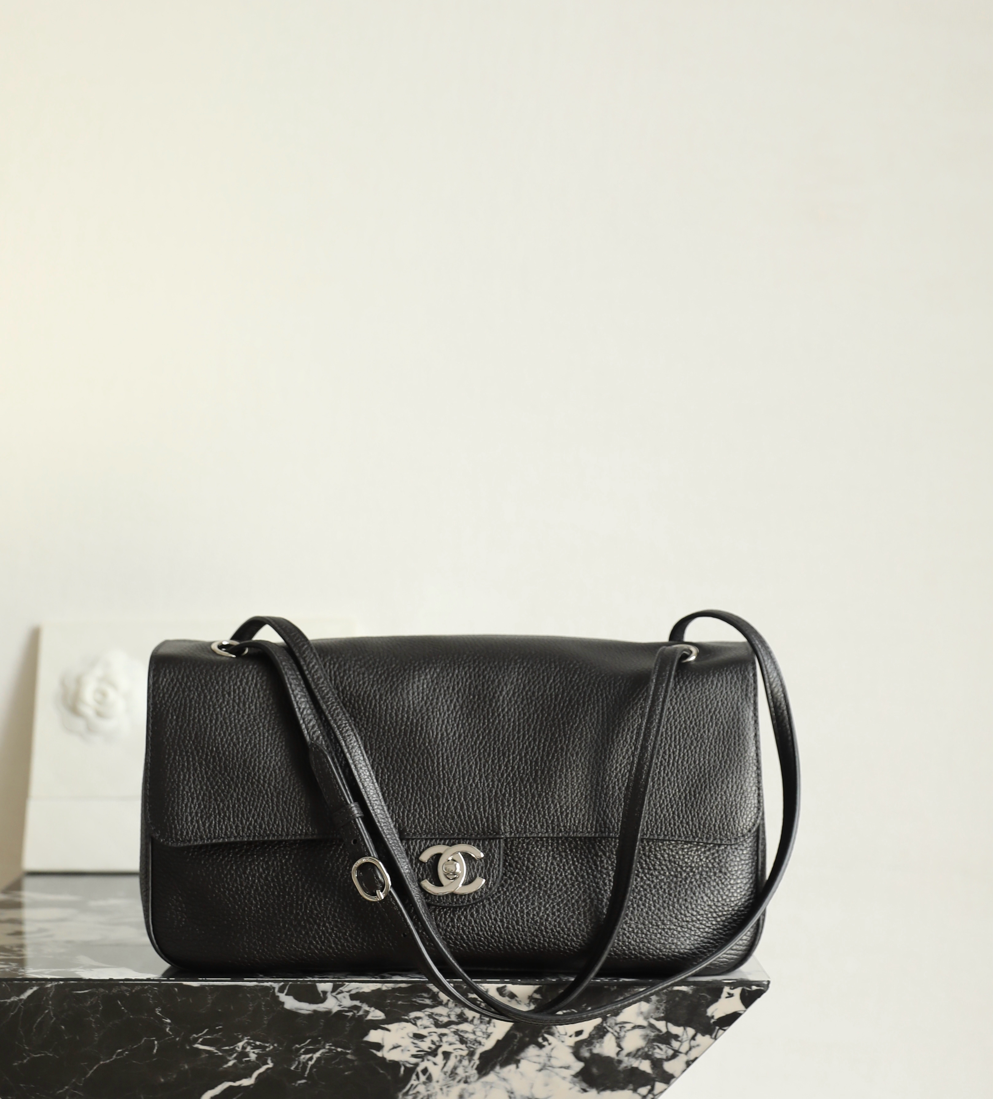 Chanel 26S Maxi Flap Bag Black - chanel maxi flap dupe front view