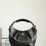 Chanel 26C Maxi Hobo Black - chanel maxi hobo replica front view