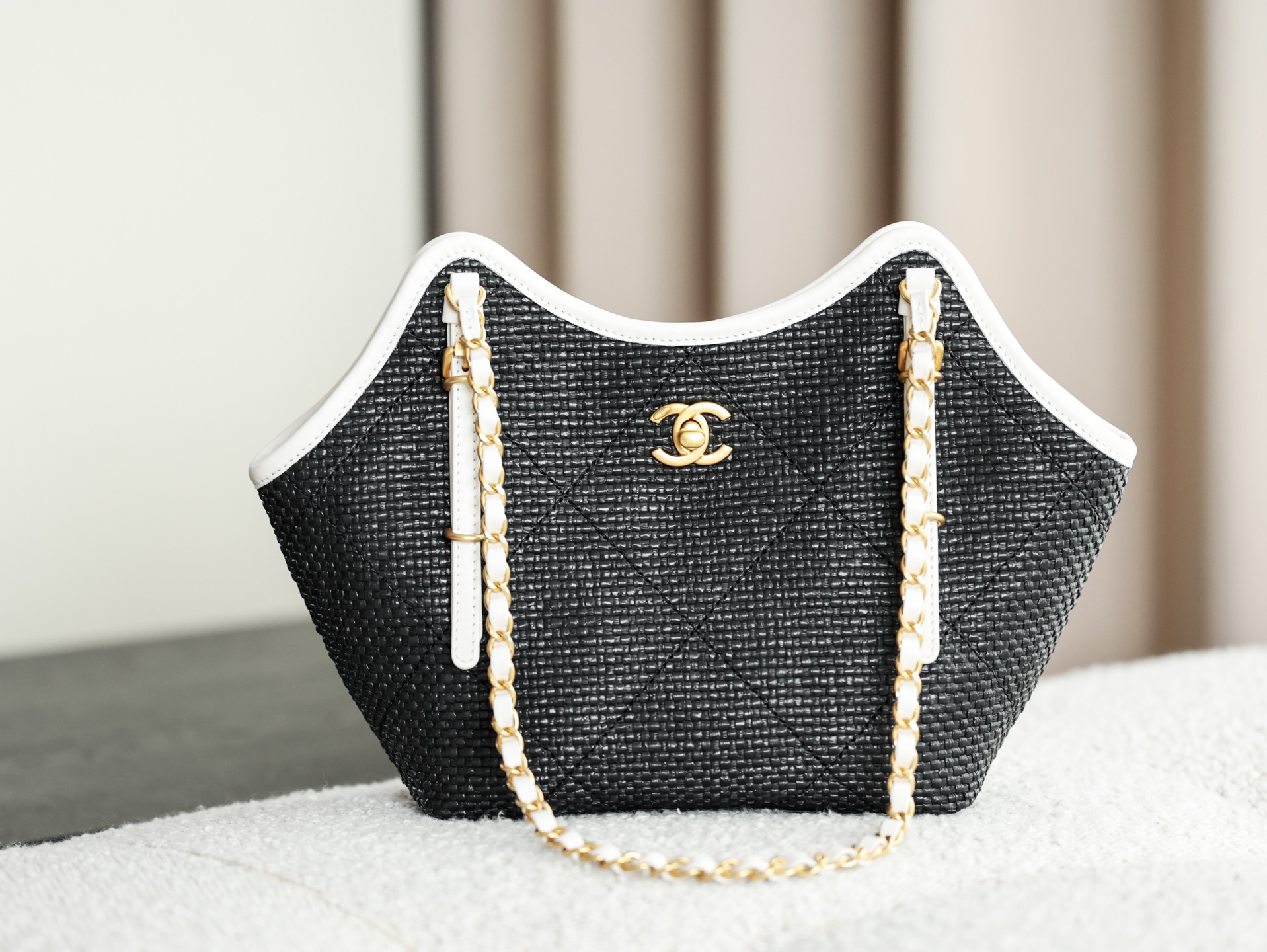 71763_black_canvas_1 Chanel 25S Maxi Shopping Tote Black Canvas - chanel maxi shopping dupe front view