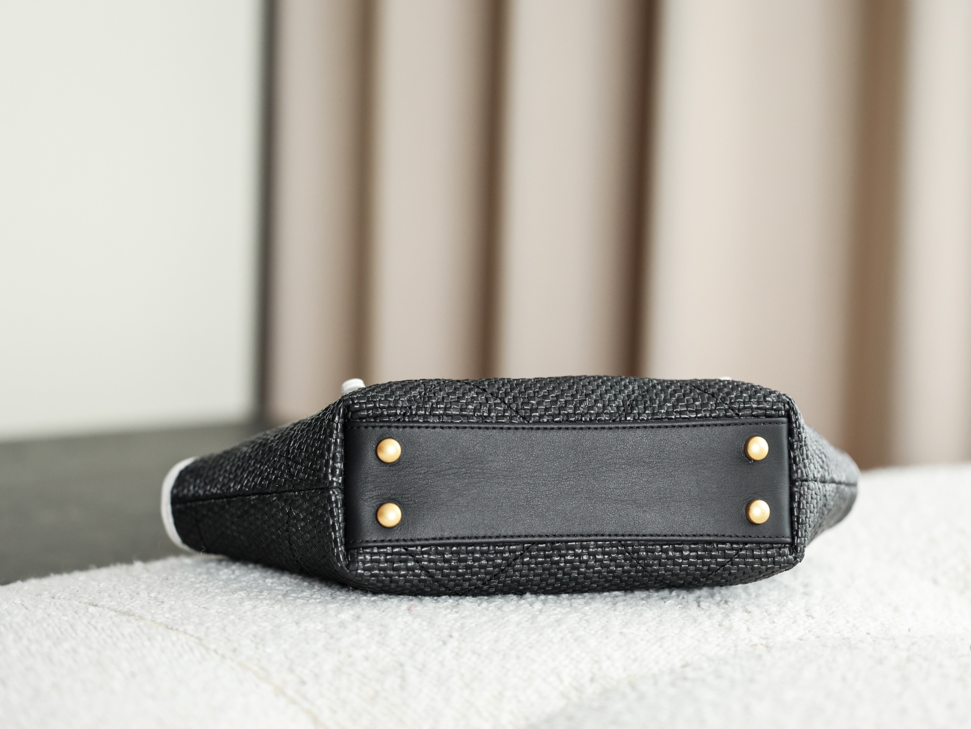 71763_black_canvas_11 Chanel 25S Maxi Shopping Tote Black Canvas - chanel maxi shopping dupe detail 10