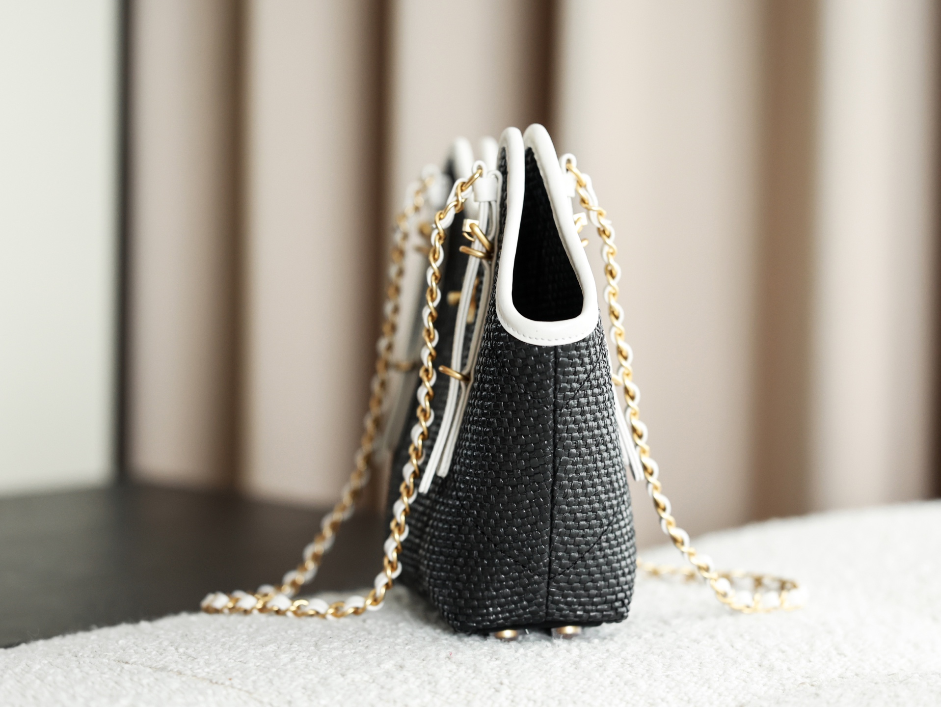 71763_black_canvas_2 Chanel 25S Maxi Shopping Tote Black Canvas - chanel maxi shopping dupe detail 1