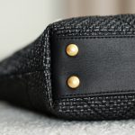71763_black_canvas_4 Chanel 25S Maxi Shopping Tote Black Canvas - chanel maxi shopping dupe detail 3