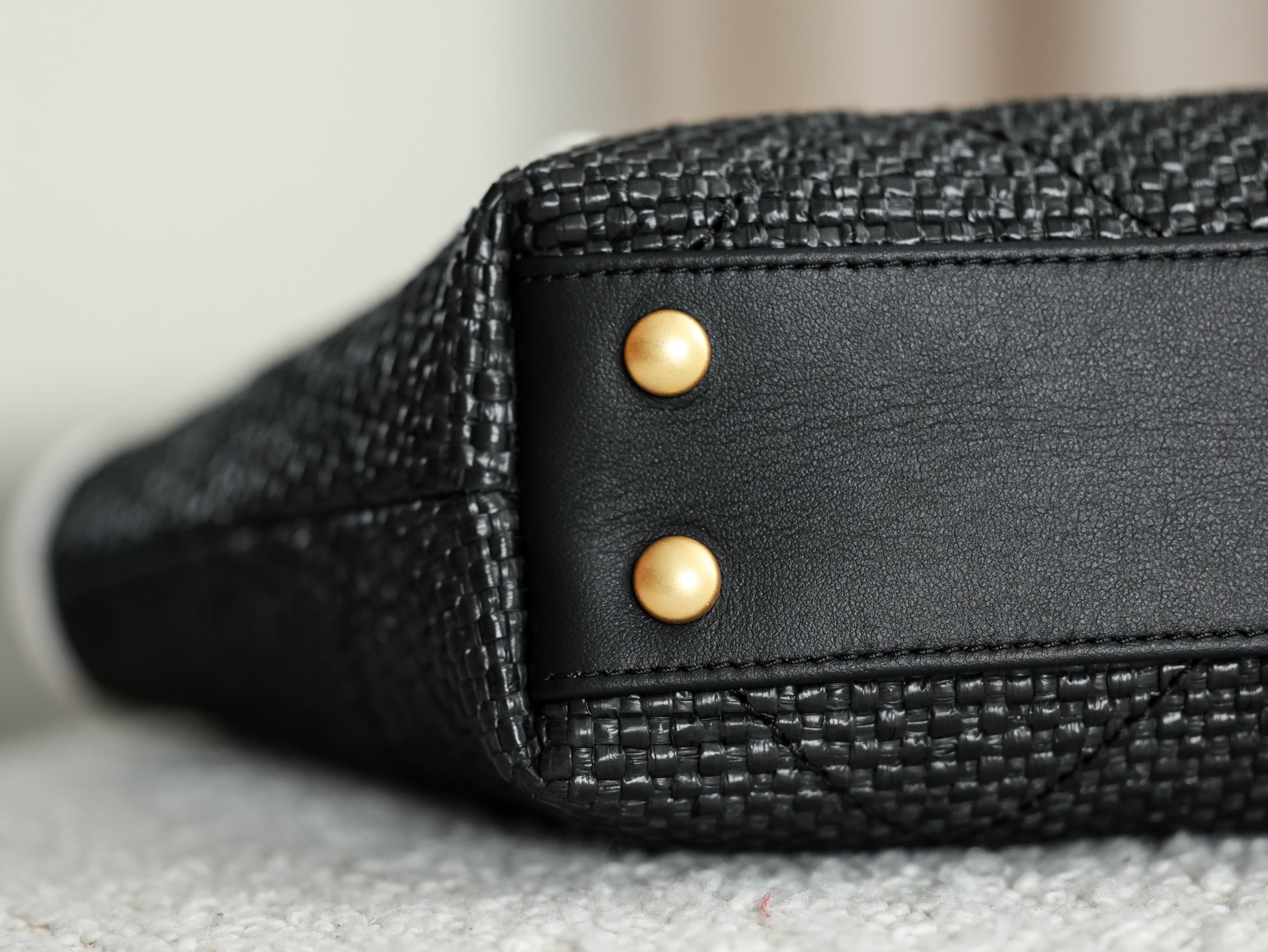 71763_black_canvas_4 Chanel 25S Maxi Shopping Tote Black Canvas - chanel maxi shopping dupe detail 3