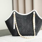 71763_black_canvas_6 Chanel 25S Maxi Shopping Tote Black Canvas - chanel maxi shopping dupe detail 5
