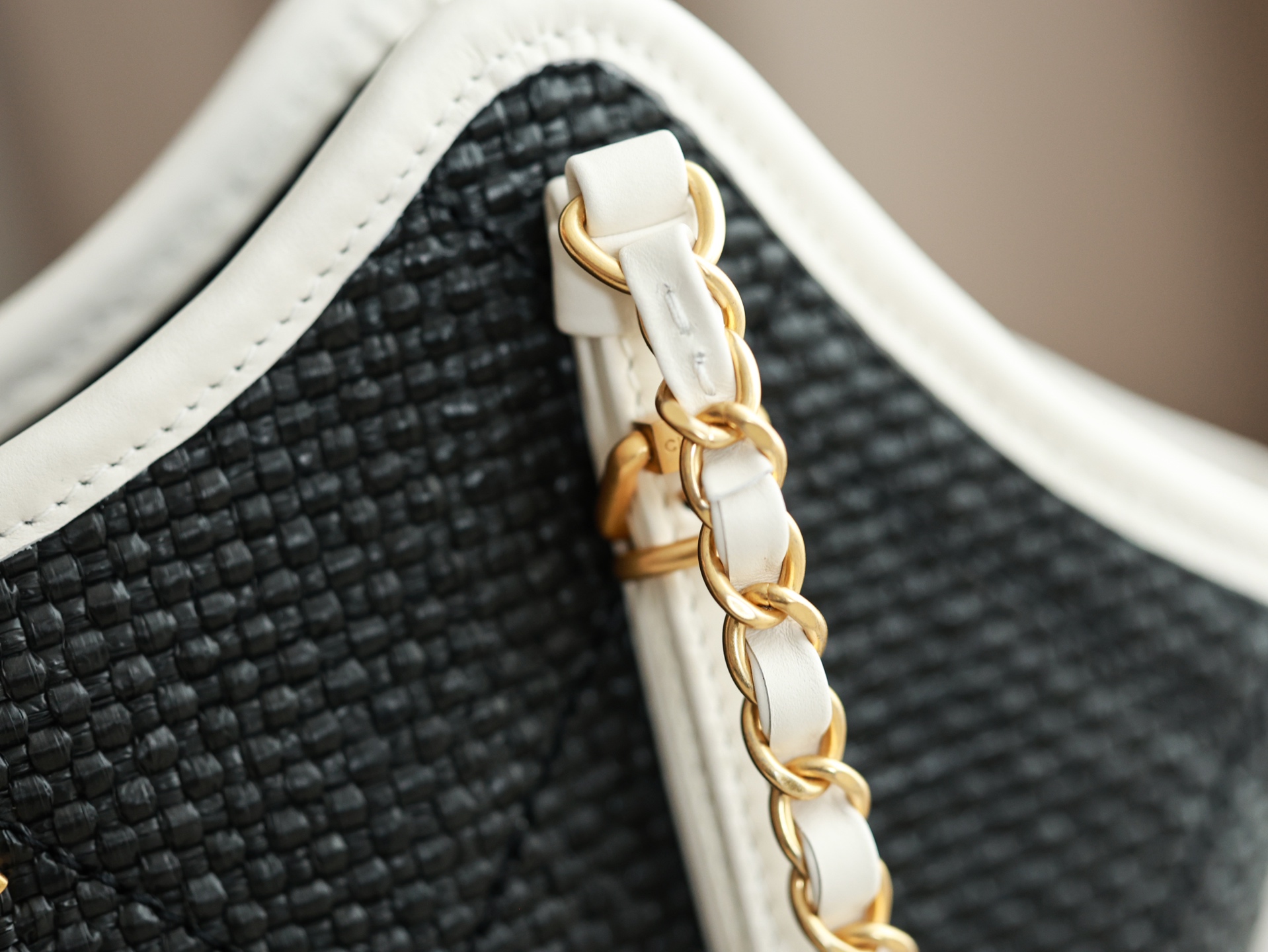 71763_black_canvas_9 Chanel 25S Maxi Shopping Tote Black Canvas - chanel maxi shopping dupe detail 8