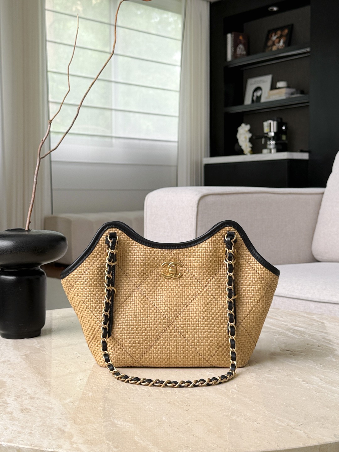 71764_sand_canvas_2 Chanel 25S Maxi Shopping Tote Sand Canvas - chanel canvas tote replica detail 1