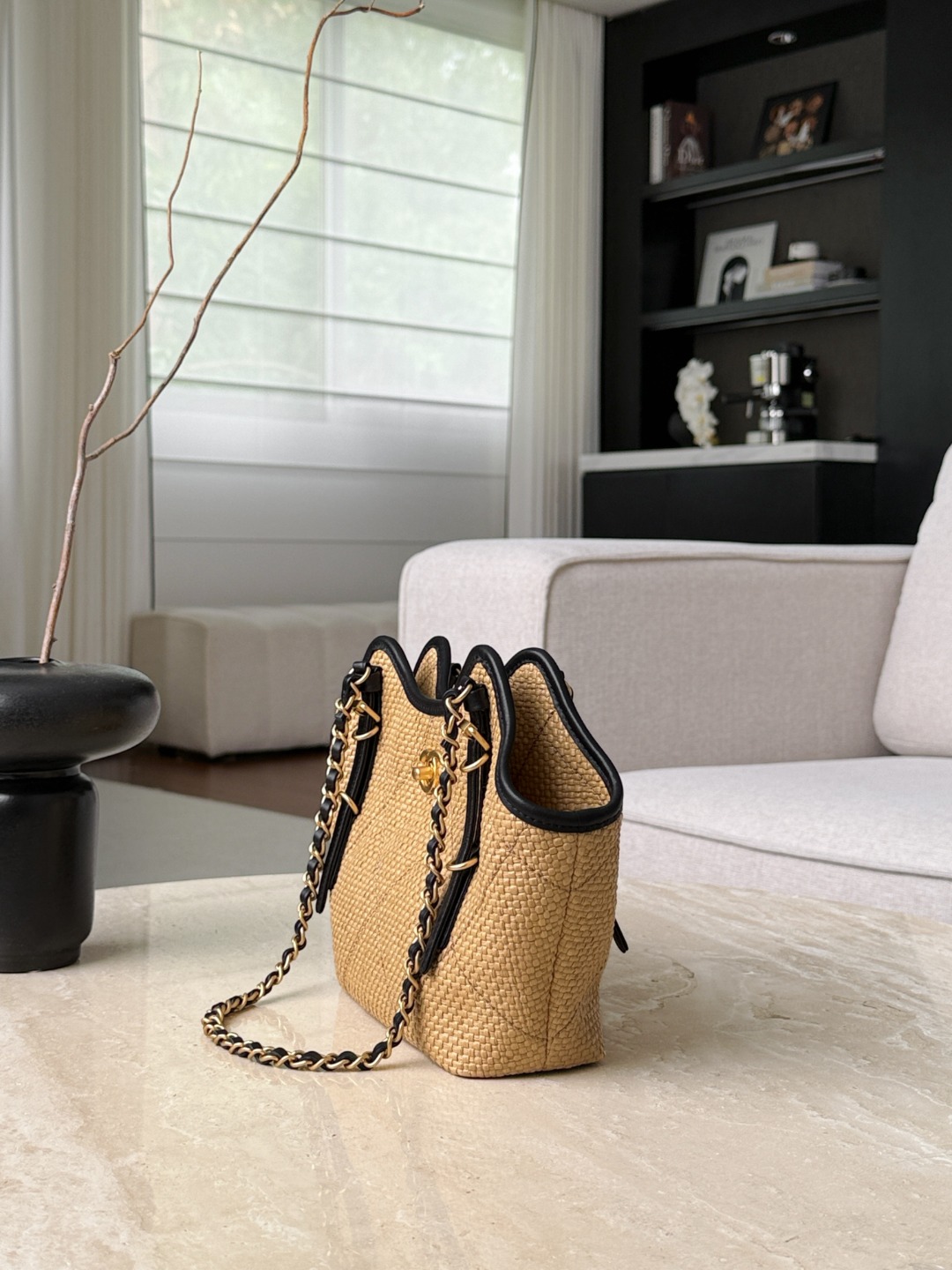 71764_sand_canvas_5 Chanel 25S Maxi Shopping Tote Sand Canvas - chanel canvas tote replica detail 3
