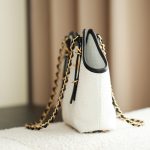 Chanel 25S Maxi Shopping Tote White Woven - fake chanel maxi tote detail 5