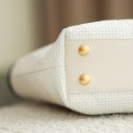 Chanel 25S Maxi Shopping Tote White Woven - fake chanel maxi tote detail 6