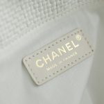 Chanel 25S Maxi Shopping Tote White Woven - fake chanel maxi tote detail 8