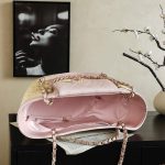 Chanel Large Shopping Raffia Tote Pink - fake chanel tote detail 3
