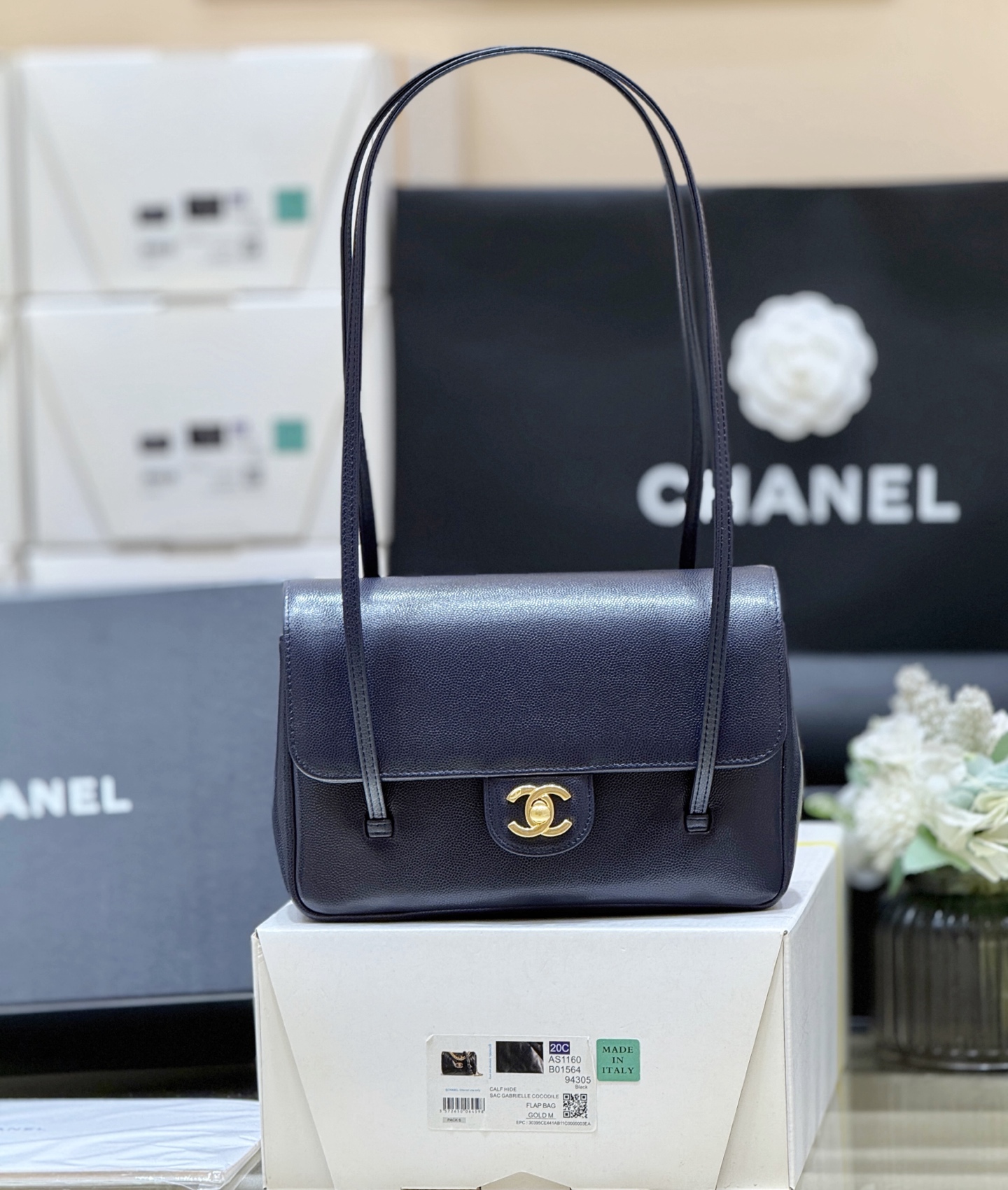 71914_black_6 Chanel Preppy Coco 26 Bag Black - chanel preppy coco dupe detail 5