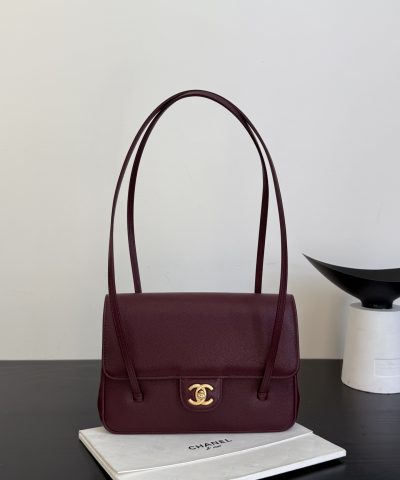 Chanel Preppy Coco 26 Bag Barolo - chanel preppy coco 26 barolo dupe detail 5