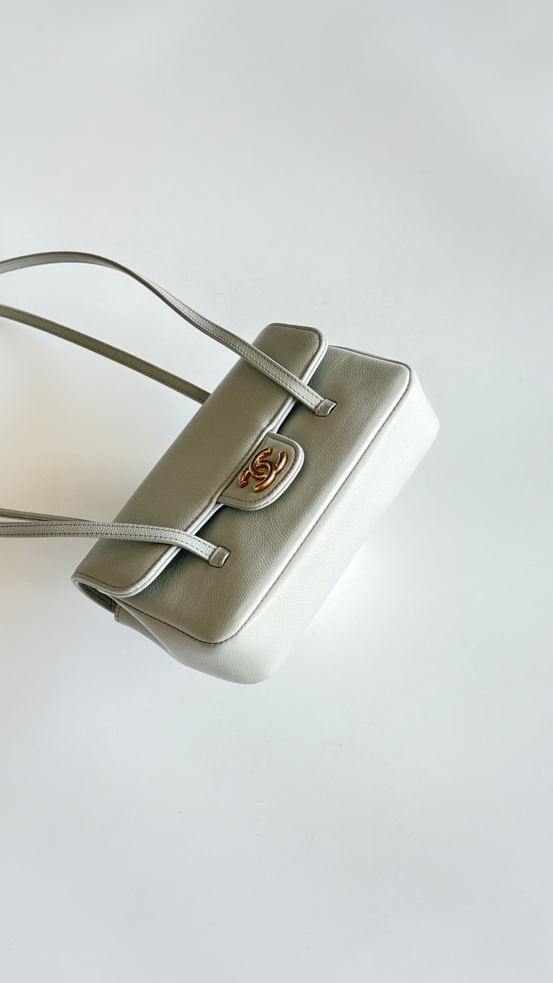 Chanel Preppy Coco 26 Bag Elephant - fake chanel coco 26 elephant grey detail 2